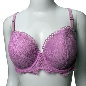 Victoria's Secret Dream‎ Angels Pink Rose Lace 34DD Bra Full Coverage Underwire